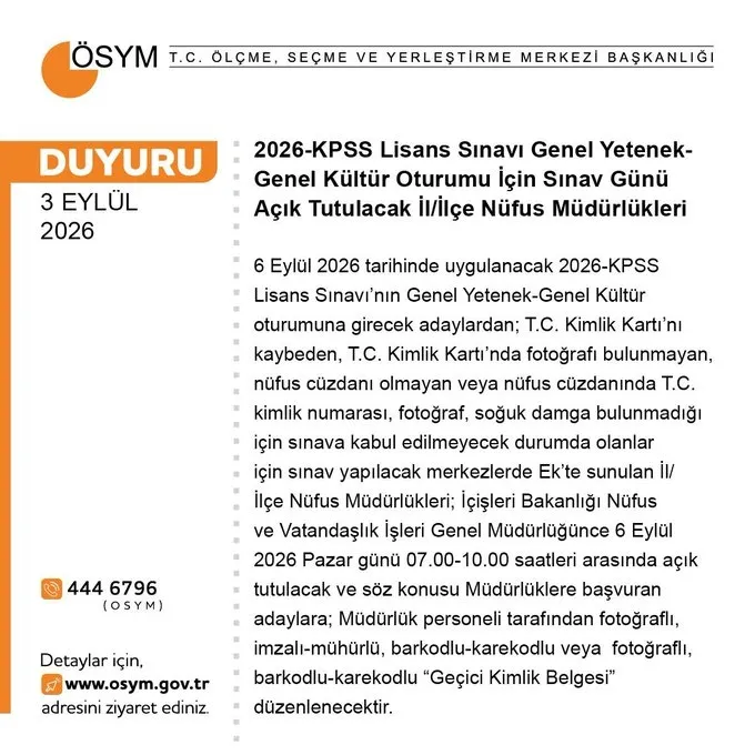 kpss-alan-bilgisi-sinav-giris-belgesi-nasil-alinir-osym-erisime-acti-1788438402010.jpg Nüfus müdürlükleri açık tutulacak.