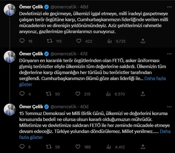 AK Parti Sözcüsü Çelik'ten "15 Temmuz Demokrasi ve Milli Birlik Günü" mesajı: "Türkiye yolundan döndürülemez"-1