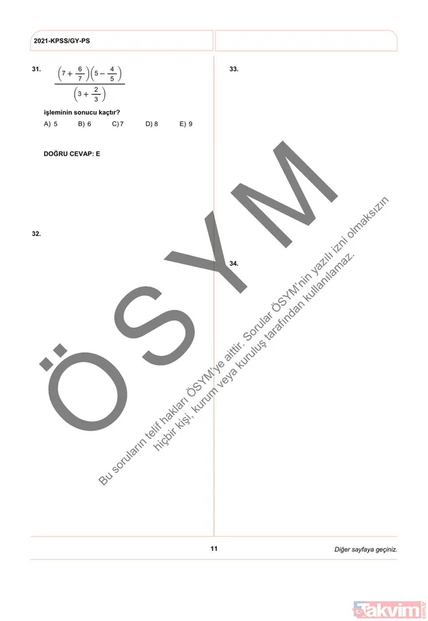 2021 KPSS soru kitapçığı ve cevap anahtarı | A Grubu ve Öğretmenlik (GY-GK- Eğitim Bilimleri) soruları - 18