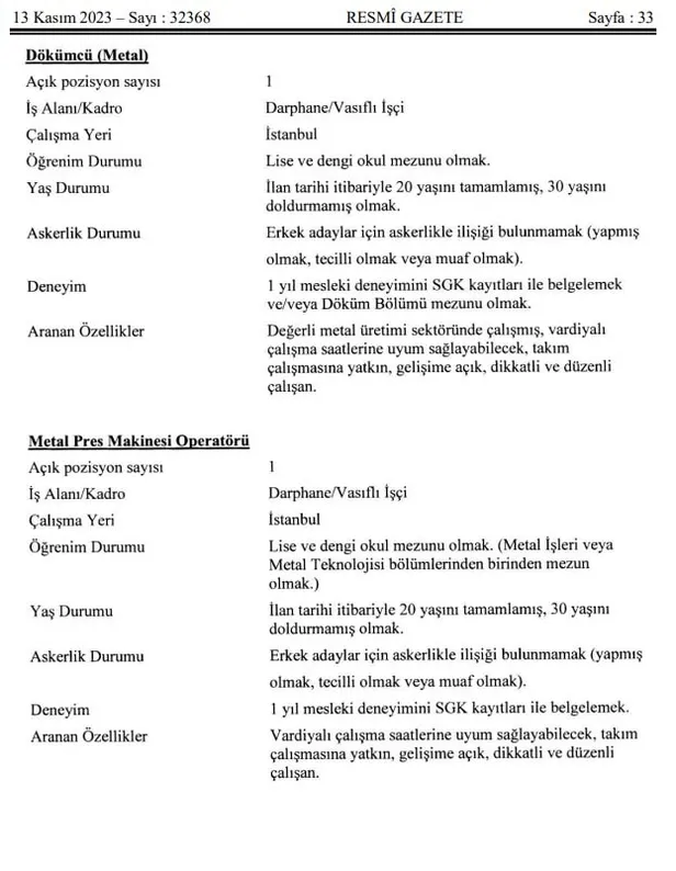 darphane-ortaogretim-mezunu-isci-alacak-darphane-ve-damga-matbaasi-genel-mudurlugu-personel-alimi-basvuru-sart-1699948413683.jpg Darphane ortaöğretim mezunu işçi alacak! Darphane ve Damga Matbaası Genel Müdürlüğü personel alımı başvuru şartları neler, nasıl yapılır?-5