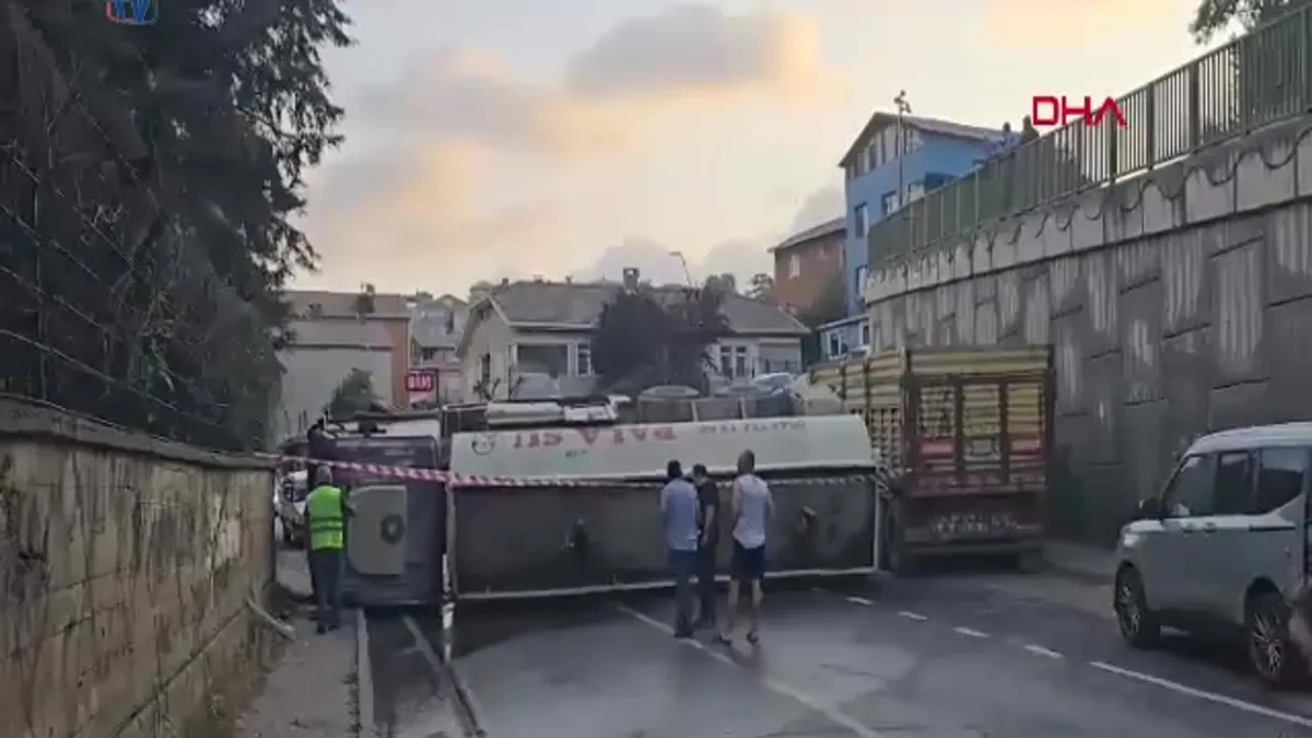 Beykoz'da su tankeri devrildi: 1 yaralı