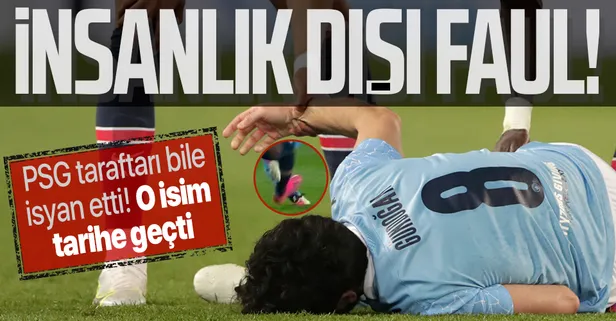 PSG - City maçında insanlık dışı faul! Gueye'den İlkay Gündoğan'a yaptığı hareketle tarihe geçti