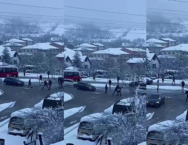 Tekme tokat kavgayı film izler gibi seyrettiler