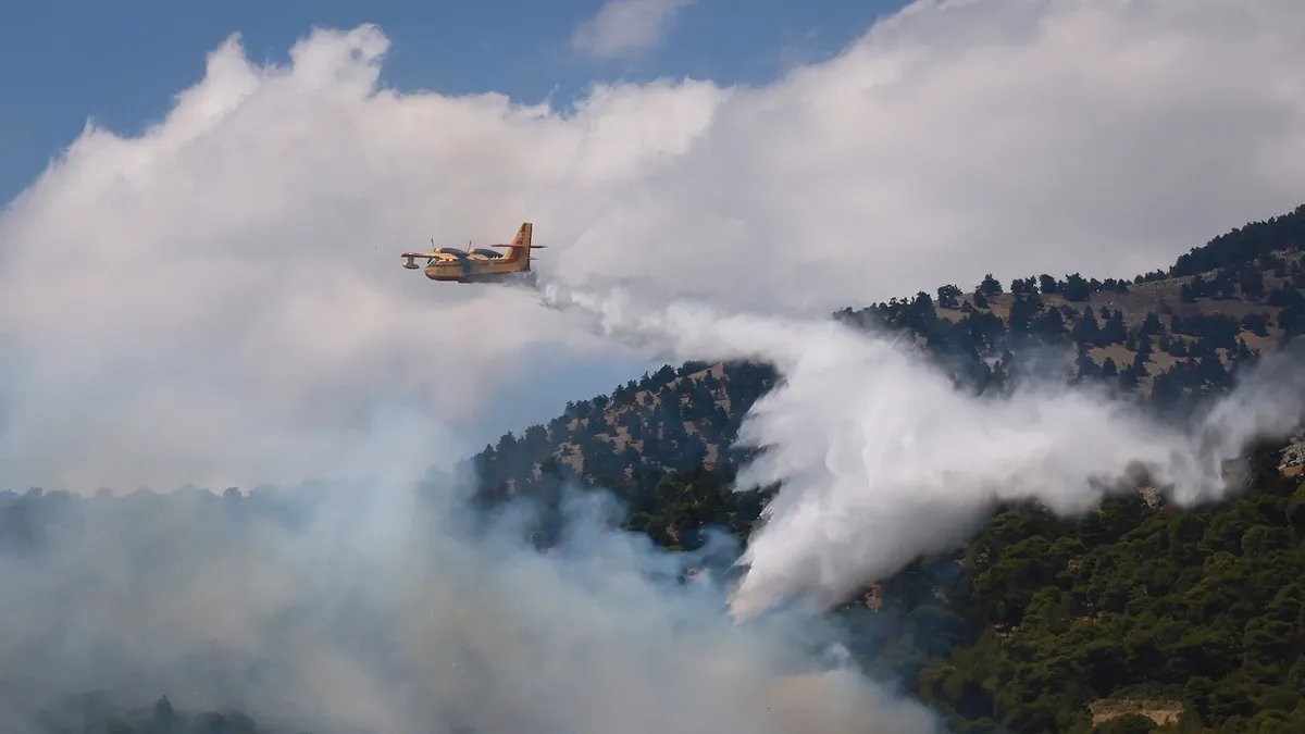 Yunanistan'da orman yangınlarına müdahale eden iki helikopter çarpıştı