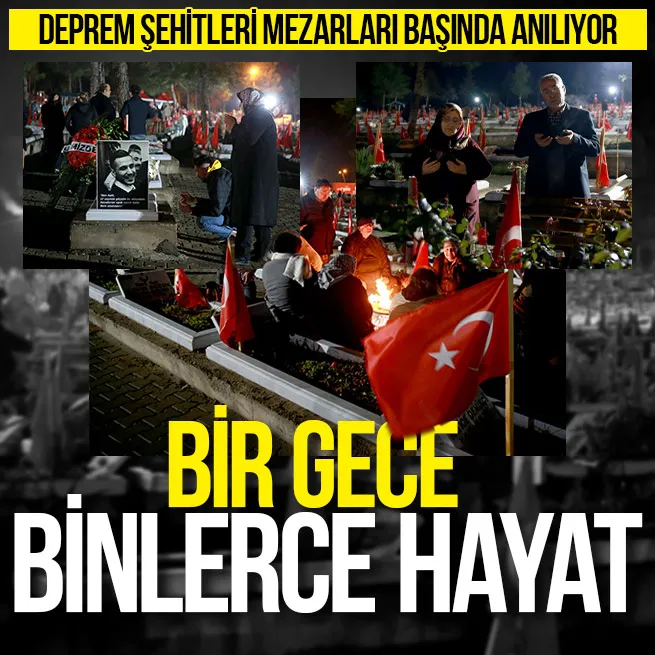 6 Şubat, yitip giden canlar... Deprem şehitleri mezarları başında anılıyor!