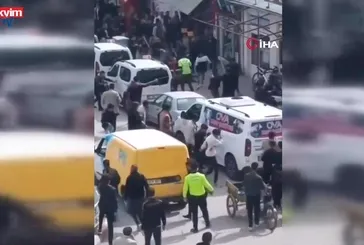 Erciş'te taşlı sopalı kavga kamerada