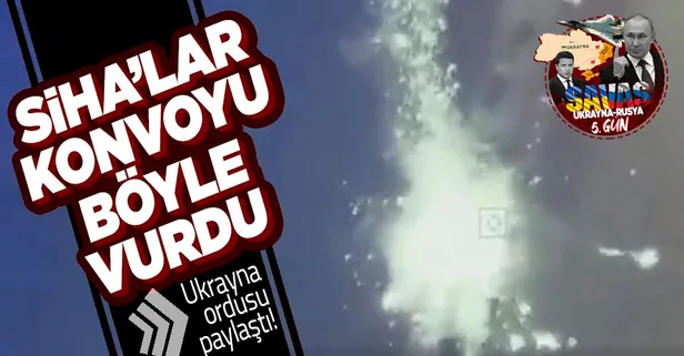 Son dakika: Ukrayna kaynakları paylaştı! Bayraktar TB2'lerle Rus konvoyu vuruldu