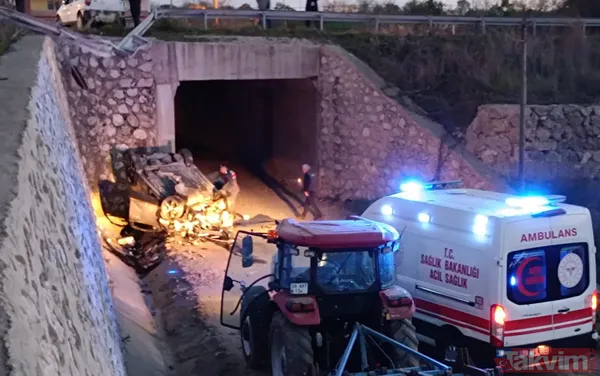Tekirdağ’da feci kaza: Cip köprüden uçtu - 2