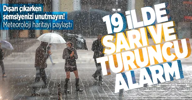8 Ekim hava durumu! Meteoroloji'den 19 il için sarı ve turuncu kodlu uyarı: Sağanak yağış ve kuvvetli rüzgar geliyor
