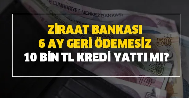 Ziraat Bankası destek kredisi başvuru takip sayfası! Ziraat Bankası 6 ay geri ödemesiz 10 bin TL kredi yattı mı?