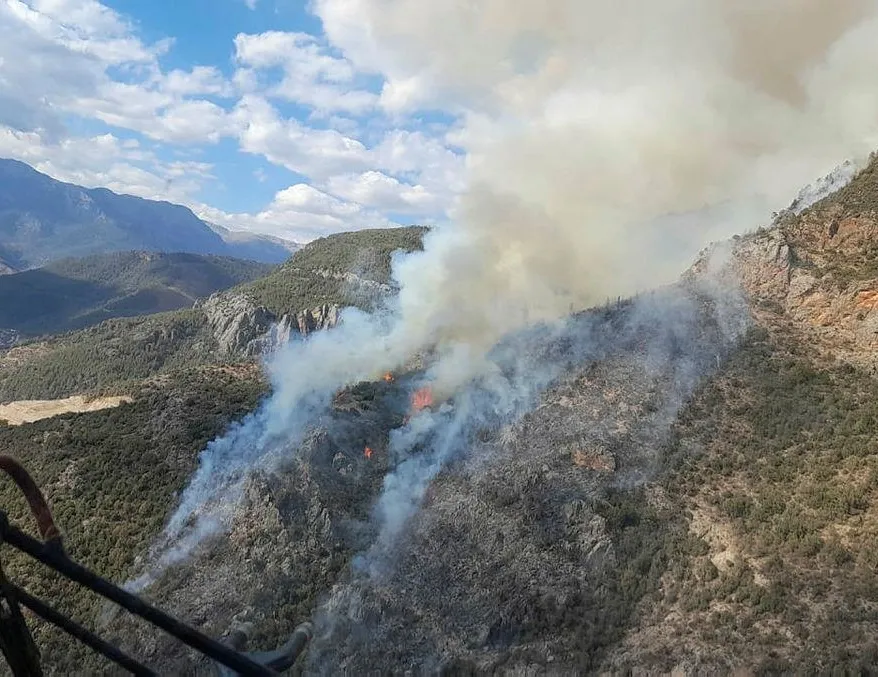 Anamur’da makilik alanda yangın