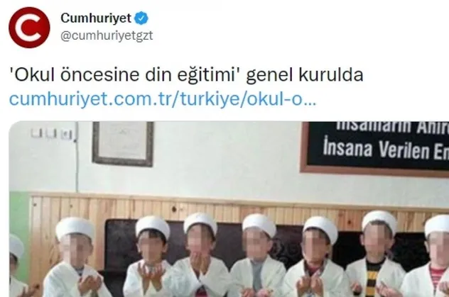 Çocuklara din eğitimi Cumhuriyet gazetesinin alerjisini tetikledi
