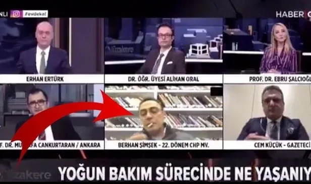 CHP'li eski vekil Berhan Şimşek'ten skandal hareket! Canlı yayında sigara yaktı-1