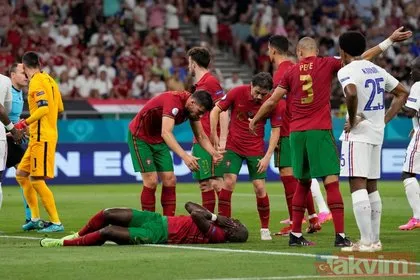 EURO 2020’de korkutan anlar! Portekiz - Fransa maçında Danilo sert müdahaleyle yerde kaldı...