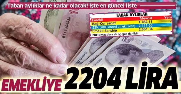 Emekliye Temmuz’da 2204 lira | 2020 Temmuz ayı SSK SGK ve Bağ-Kur en düşük emekli maaşı ne kadar olacak?