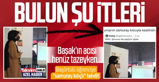Başörtülü öğrenciye samuray kılıçlı nefret suçu! Sosyal medya ayağa kalktı