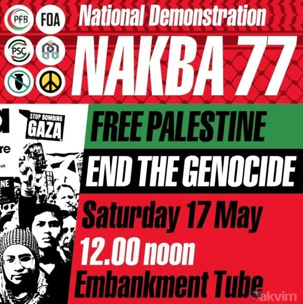 Londra'da Nekbe protestosu: Binlerce kişi sokaklarda - 3