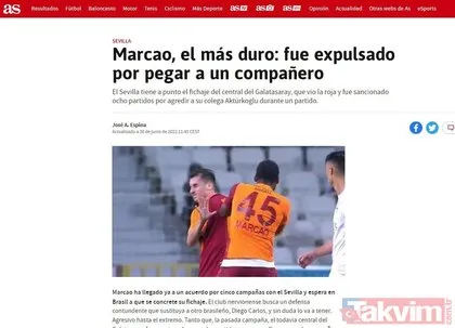 Transfer haberini Kerem Aktürkoğlu’na saldırdığı fotoğraf ile duyurdular! Marcao’nun Sevilla’ya imzası an meselesi