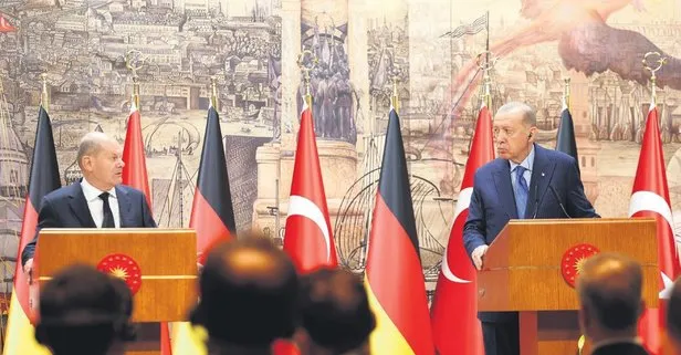 Başkan Erdoğan, İsrail’in kendisini savunma hakkı var diyen Alman Başbakanı Scholz’a sert çıktı