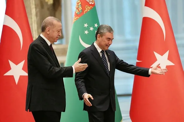 Başkan Erdoğan Türkmenistan'da! İki ülke arasında ortak anlaşmalar imzalandı-1
