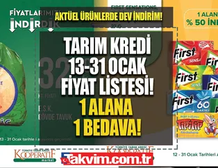 Tarım Kredi 13-31 OCAK FİYAT LİSTESİ! En ucuzu 5.90'a satışta! Tavuk, pirinç, yağ,  tuvalet kağıdı... 43 G 1 alana 2.'si bedava az evvel başladı!
