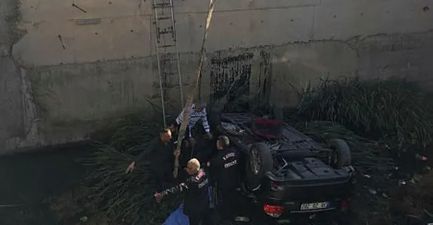 Kayseri’de kanala devrilen otomobilin sürücüsü hayatını kaybetti