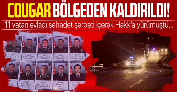 Tatvan'da 11 askerimizin şehit düştüğü helikopterin enkazı kaldırıldı