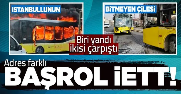 Son dakika: Yine başrolde İETT otobüsü var! Esenyurt’ta İETT otobüsü alev aldı Başakşehir’de iki İETT otobüsü çarpıştı!