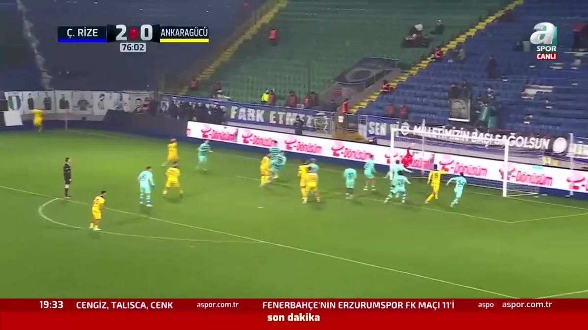 Rizespor 2 - 1 Ankaragücü | GOL: Diogo Coelho
