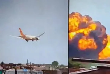 Hindistan'da uçak böyle düştü!