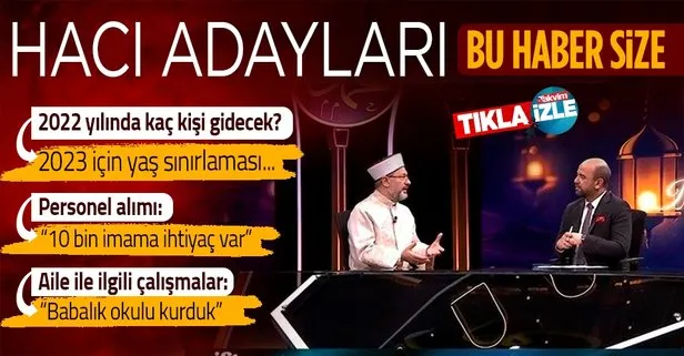 Erbaş’tan Vav TV’de önemli açıklamalar