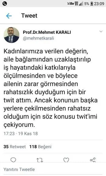 'Kadın adaya oy vermeyeceğim' diyen Dekan Mehmet Karalı istifa etti - 2