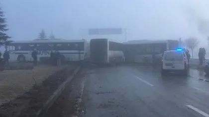 Konya’da feci kaza! 40 araç birbirine girdi