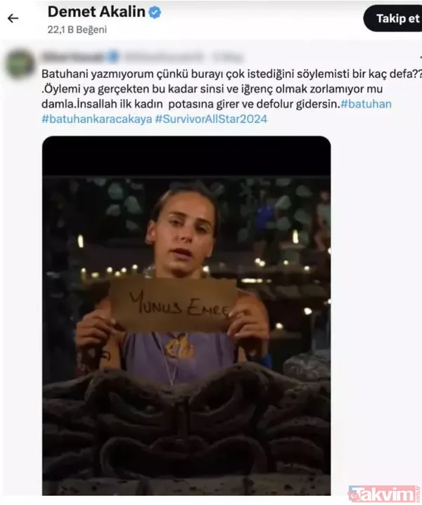 Demet Akalın’dan olay hareket! Gözler Survivor Damla Can’a çevrildi! “Bu kadar sinsi ve iğrenç olmak...” - 7