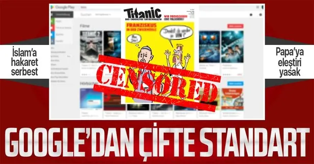 İslam’a hakaret serbest Papa’ya eleştiri yasak! Google’dan Papa karikatürlü Titanic dergisine yayın yasağı