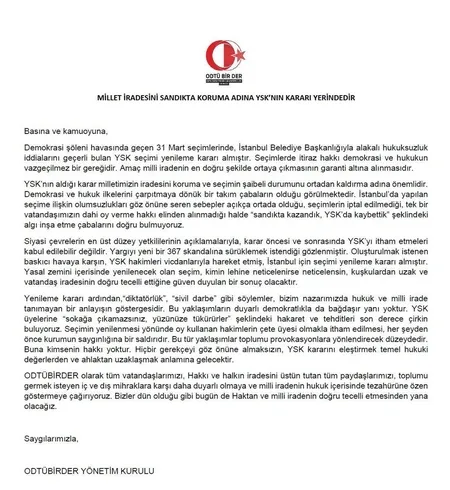 ODTÜ'lülerden YSK'nın verdiği karara destek - 1