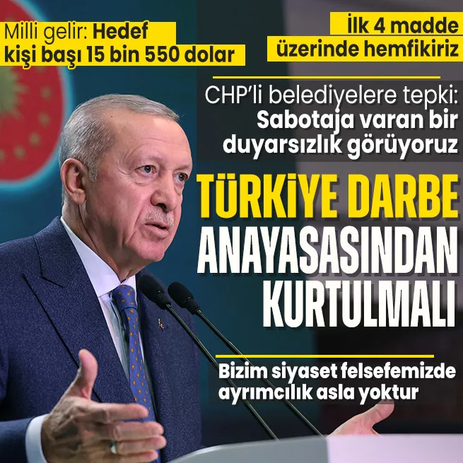 Başkan Erdoğan Marmaristen seslendi: Türkiye darbe anayasası kamburundan kurtulmalı