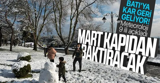 HAVA DURUMU | Kar yeniden Batı’ya geliyor! 9 ile kar yağacak! Meteoroloji o illeri açıkladı! İstanbul’a kar yağacak mı?