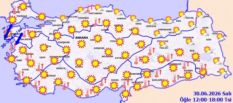 1782802813458.png Bugün hava nasıl? MGM uyardı: 30 Haziran 2026 il il sıcaklık haritası-5