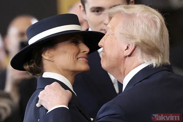 Görüntüler gündem oldu! Donald Trump şapka yüzünden eşi Melania'yı öpemedi - 5