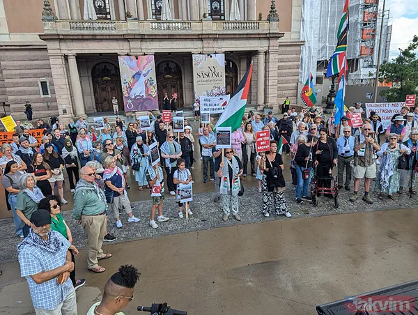 İsveç'in başkenti Stockholm'de yüzlerce kişi Filistin için sokaklara döküldü: Özgür Filistin, Özgür Gazze - 20