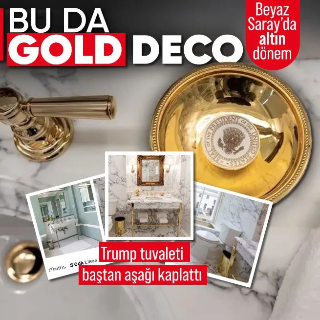 Beyaz Sarayda altın dönem! Trump Lincoln Banyosu’nu baştan aşağı kaplattı