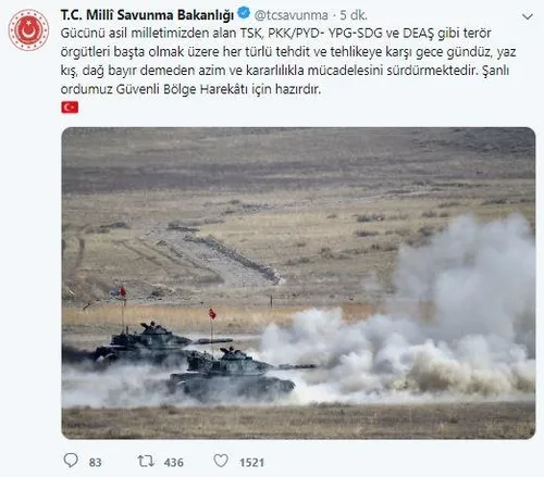 Milli Savunma Bakanlığı açıkladı: Şanlı ordumuz harekat için hazırdır-1