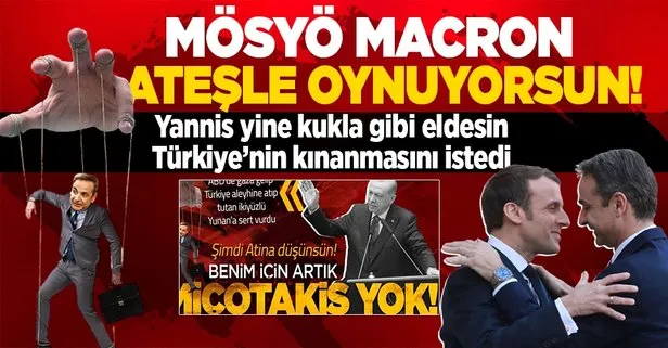 Macron’dan ikiyüzlü Miçotakis’e destek! Türkiye’nin kınanmasını istedi