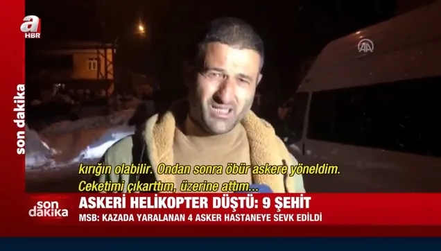 Bitlis'te yaşanan helikopter kazasının görgü tanığı yaşananları anlattı