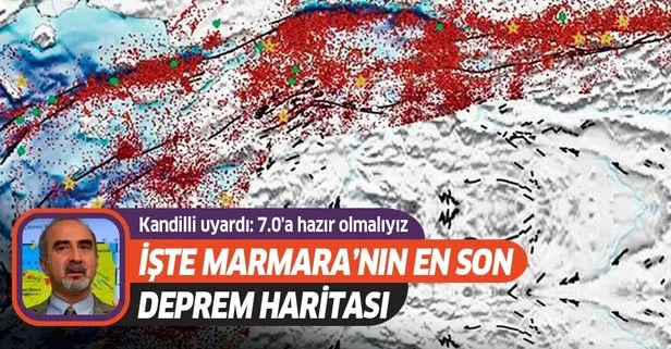 İşte Marmara’nın en son deprem haritası! Kandilli uyardı: 7.0’a hazır olmalıyız