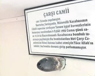 Cami duvarında 94 yıllık top mermisi