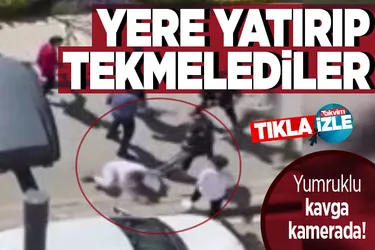 Üsküdar'da tekmeli yumruklu kavga kamerada