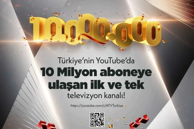 Türkiye'de bir ilk! Atv, YouTube’da 10 milyon aboneye ulaştı