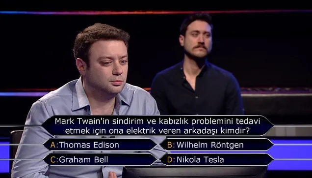 Mark Twain'in sindirim ve kabızlık problemini tedavi etmek için ona elektrik veren arkadaşı kimdir?